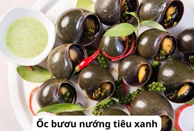 Ốc bươu nướng tiêu xanh