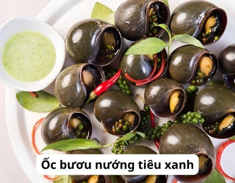Ốc bươu nướng tiêu xanh
